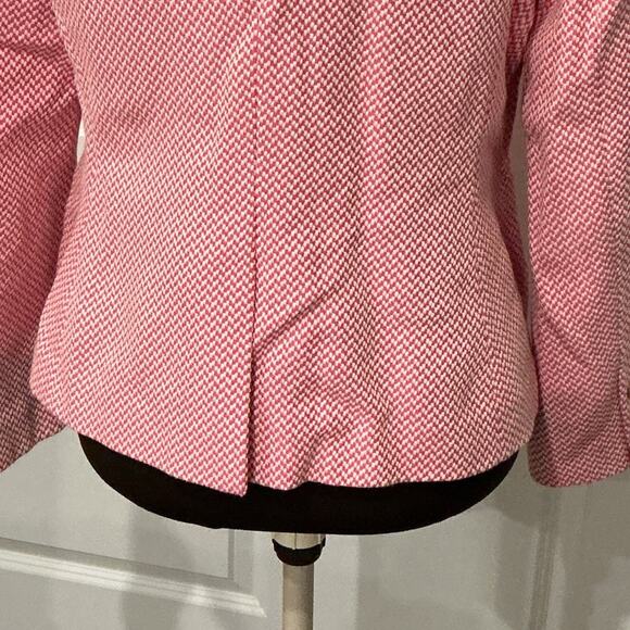 Boden Women’s Pink Herringbone Cotton Blend Checker Blazer Office Jacket Size 12 - Picture 7 of 9
